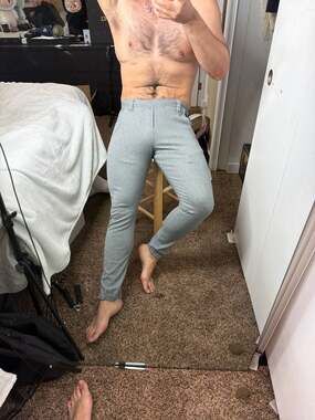 Andrew Christian Grey Heather Skinny Jogger Pants with Ankle Zippers